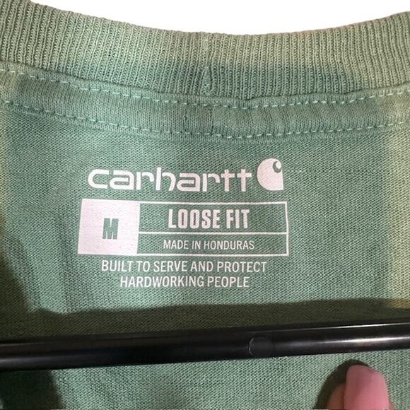 Carhartt Green Short Sleeve Cotton Blend Loose Fit T-Shirt Men Sz M - Picture 7 of 8